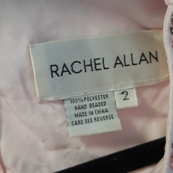 Rachel Allen 7220 Piece High Neck Racerback Beaded Crop Top Chiffon Skirt Size 2 - Picture 8 of 14